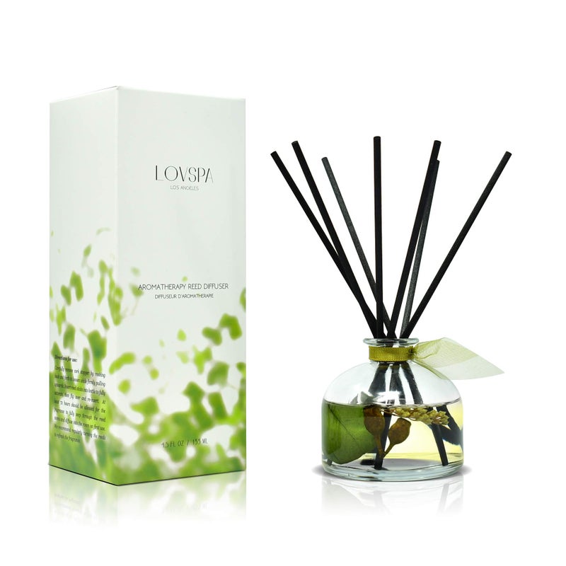 LOVSPA Eucalyptus Reed Diffuser Set for Home, Revive Fresh Eucalyptus, Sage, Citrus & Mint Scent Diffuser with Sticks for Bathroom Shelf Decor Accessories, Top Aromatherapy Gift for Women - Image 1